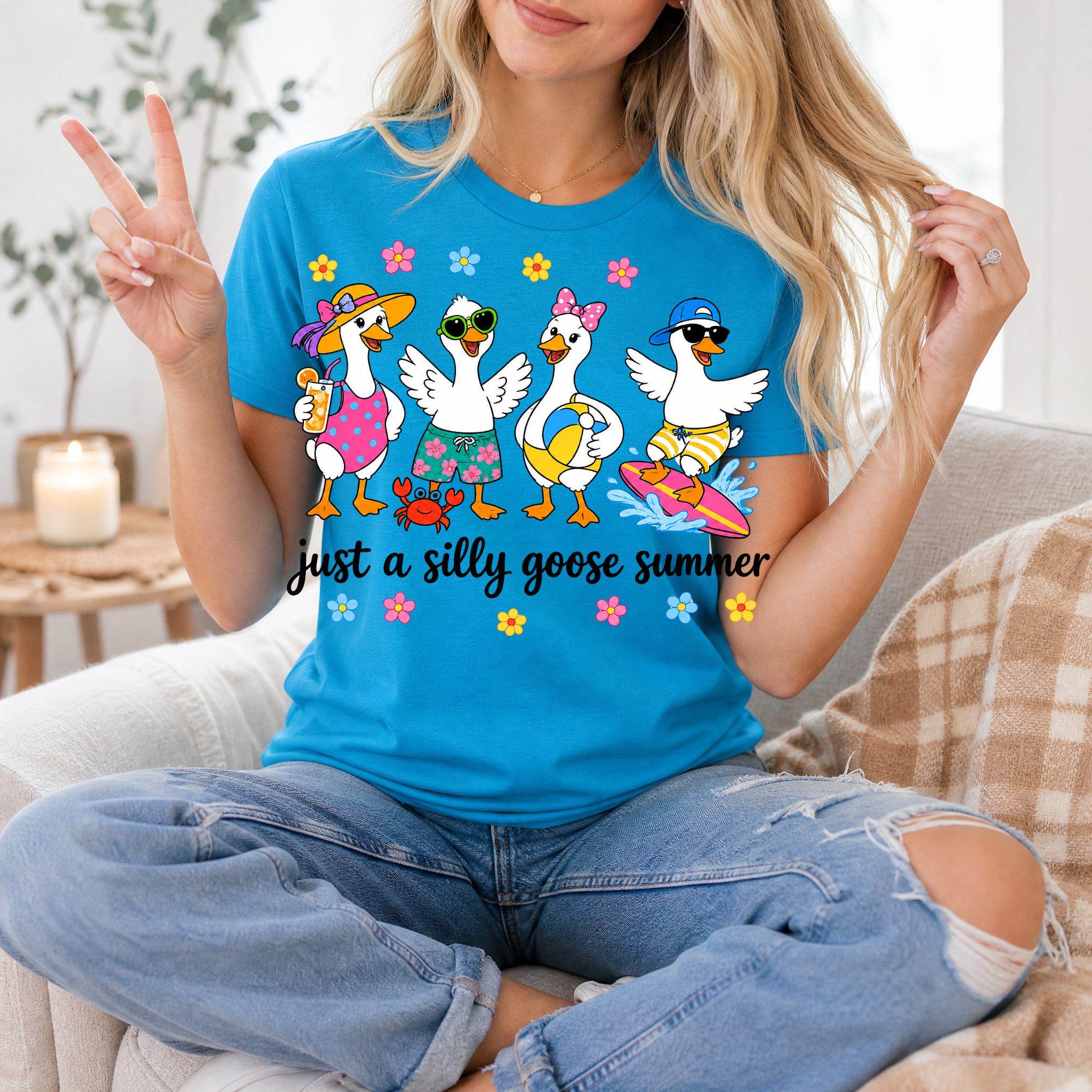 Just A Silly Goose Summer Premium Graphic Tee