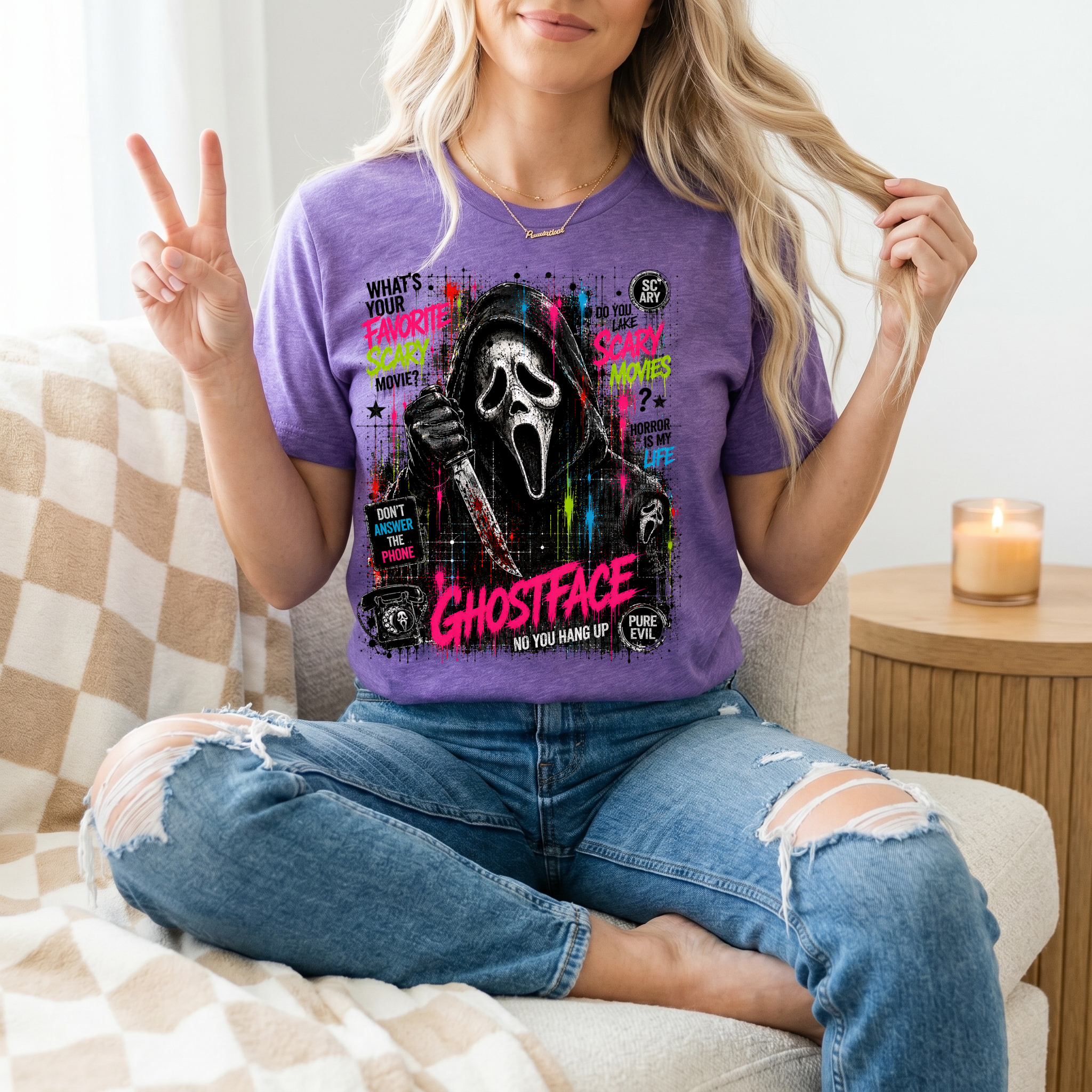 Ghostface Scary Movie Premium Graphic Tee