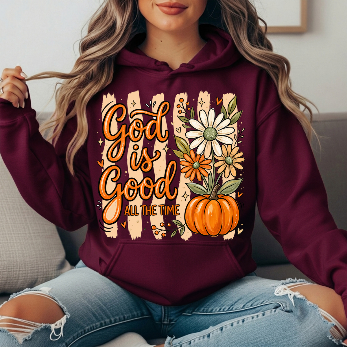God Is Good Pumpkin Premium Hoodie Sweatshirt