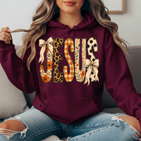 Jesus Patchwork Floral & Bow Graphic Hoodie