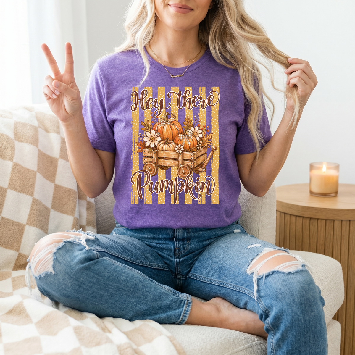 Hey There Pumpkin Cart Premium Graphic Tee