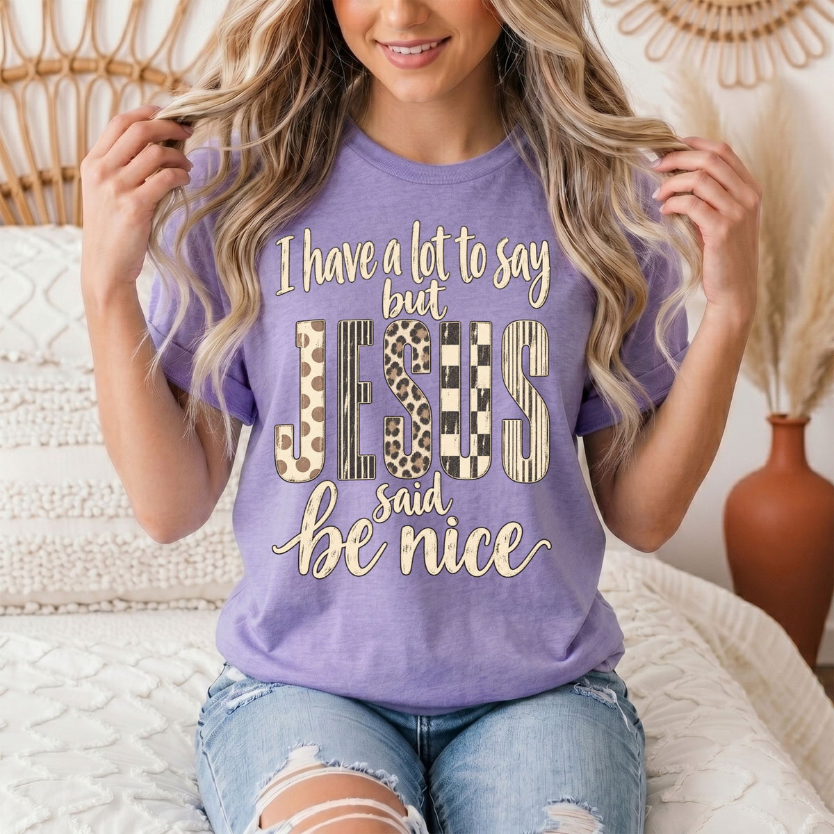 I Have a Lot to Say, but Jesus Says No Christian Graphic Tee
