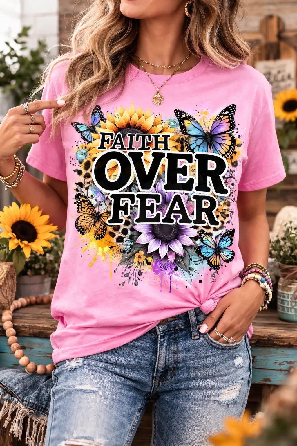 Faith Over Fear Christian Shirt | Inspirational Bible Verse T-Shirt K's Krafty Barn