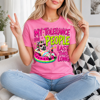 My Tolerance For People Premium Graphic Tee