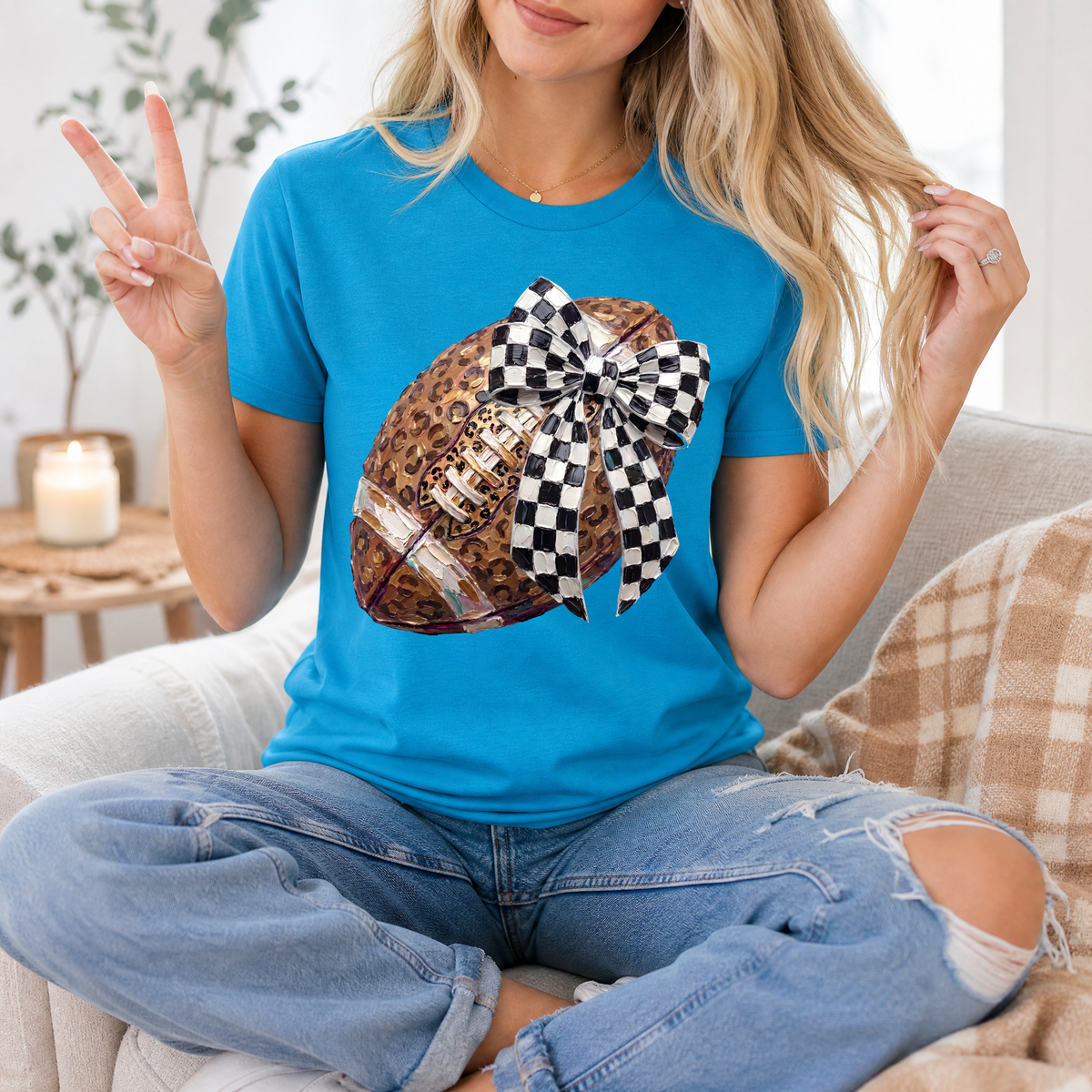 Leopard Painted Football Premium Graphic Tee