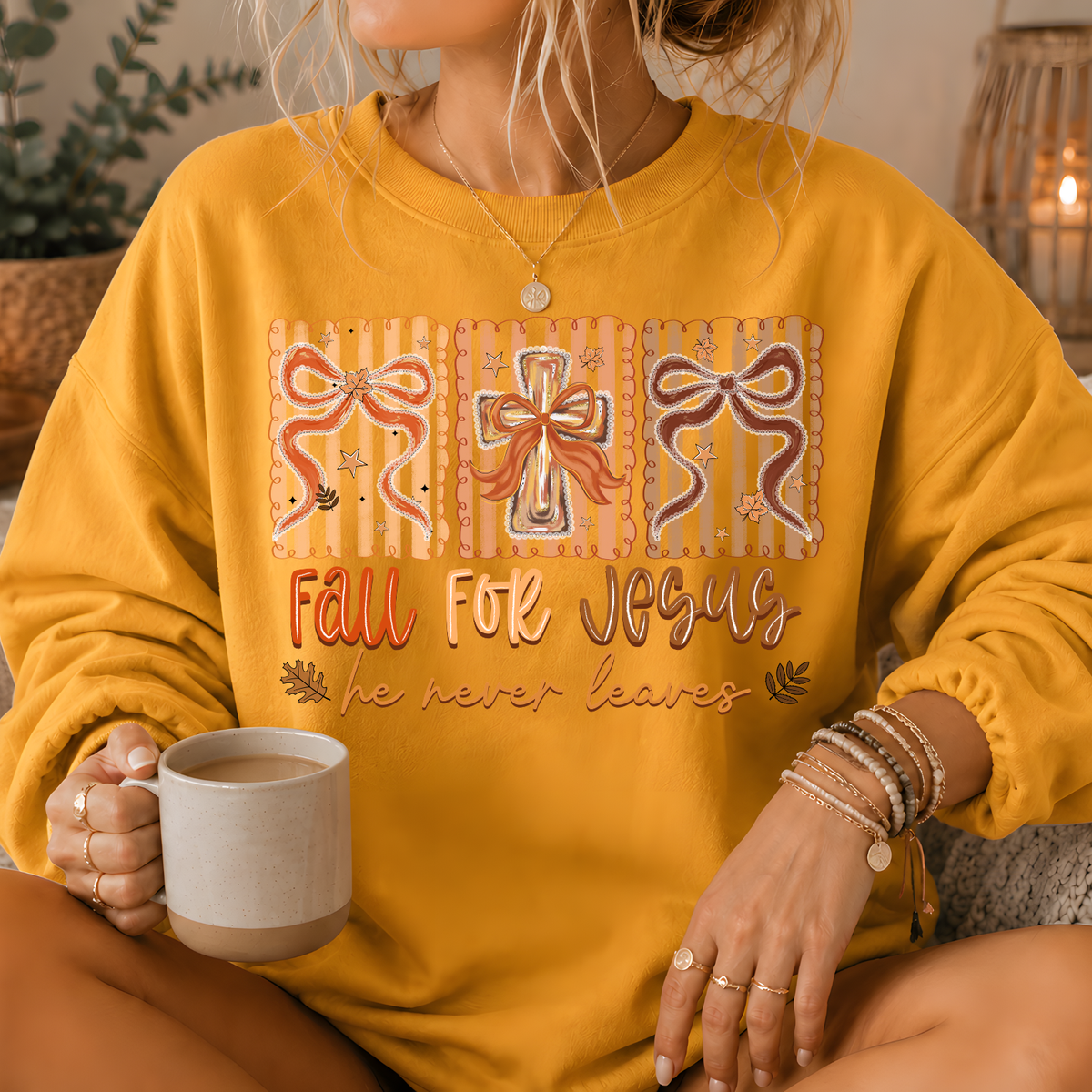Fall For Jesus Crewneck Sweatshirt