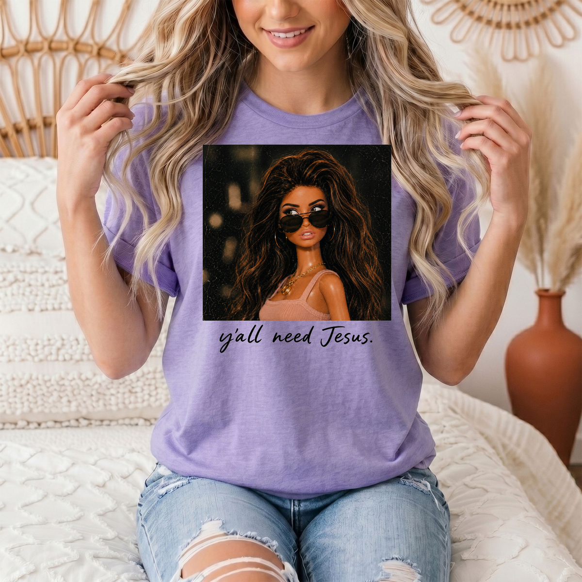 Y'all Need Jesus Doll Graphic Tee