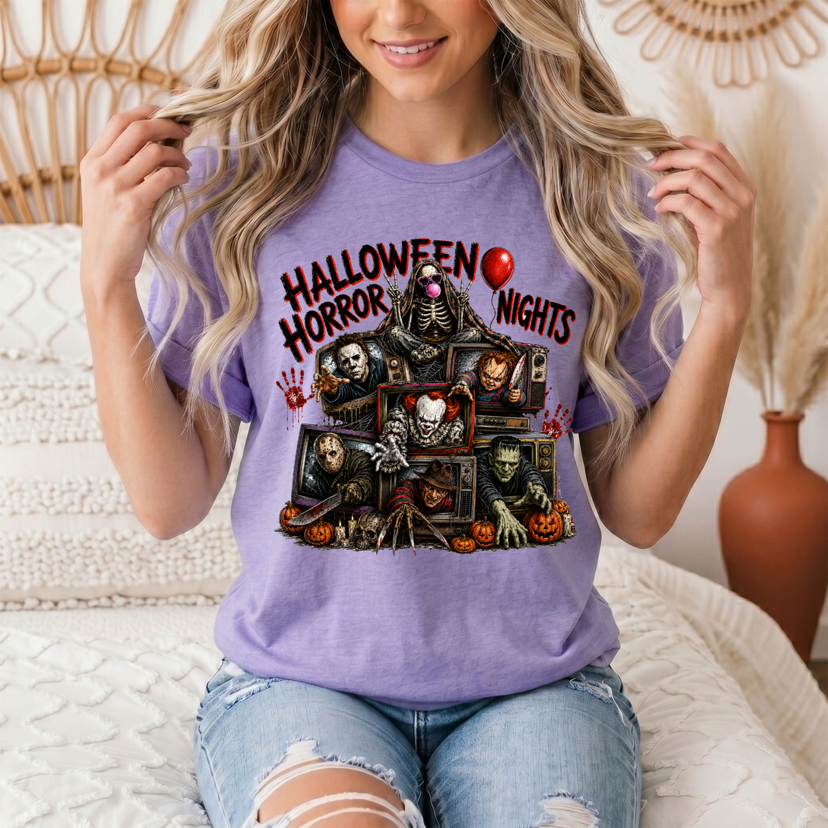Halloween Horror Nights Vintage TV Graphic Tee