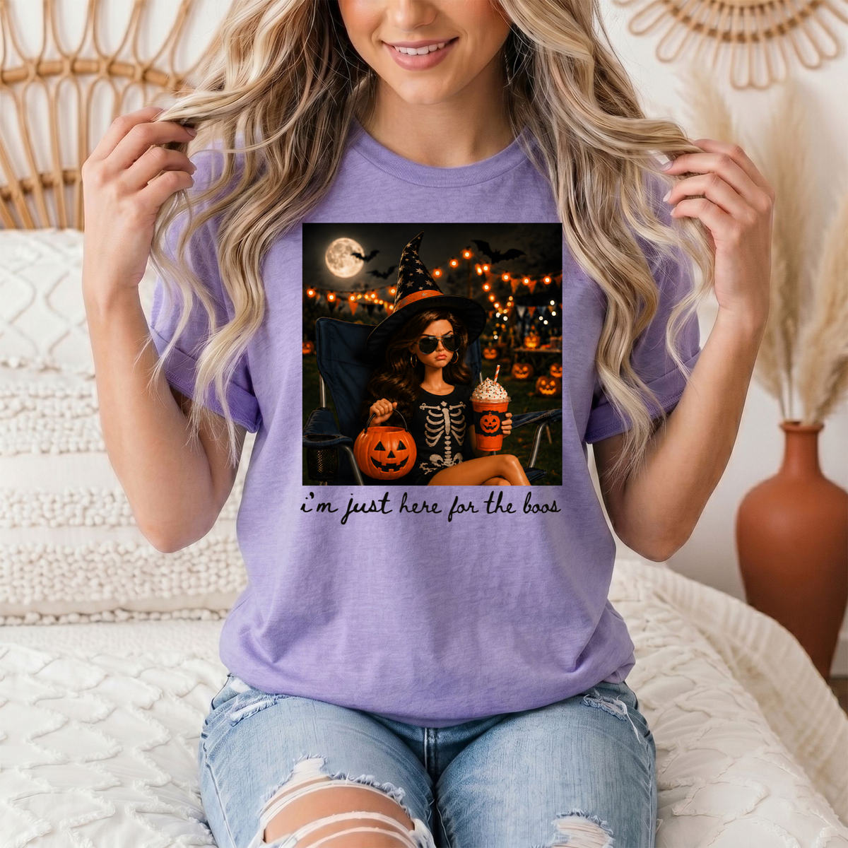 I'm Just Here for the Boos Halloween Graphic Tee