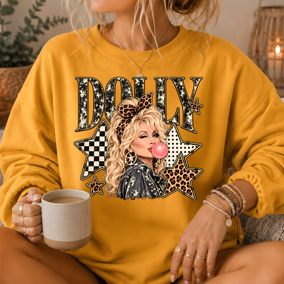 Dolly Bubblegum & Stars Crewneck Sweatshirt