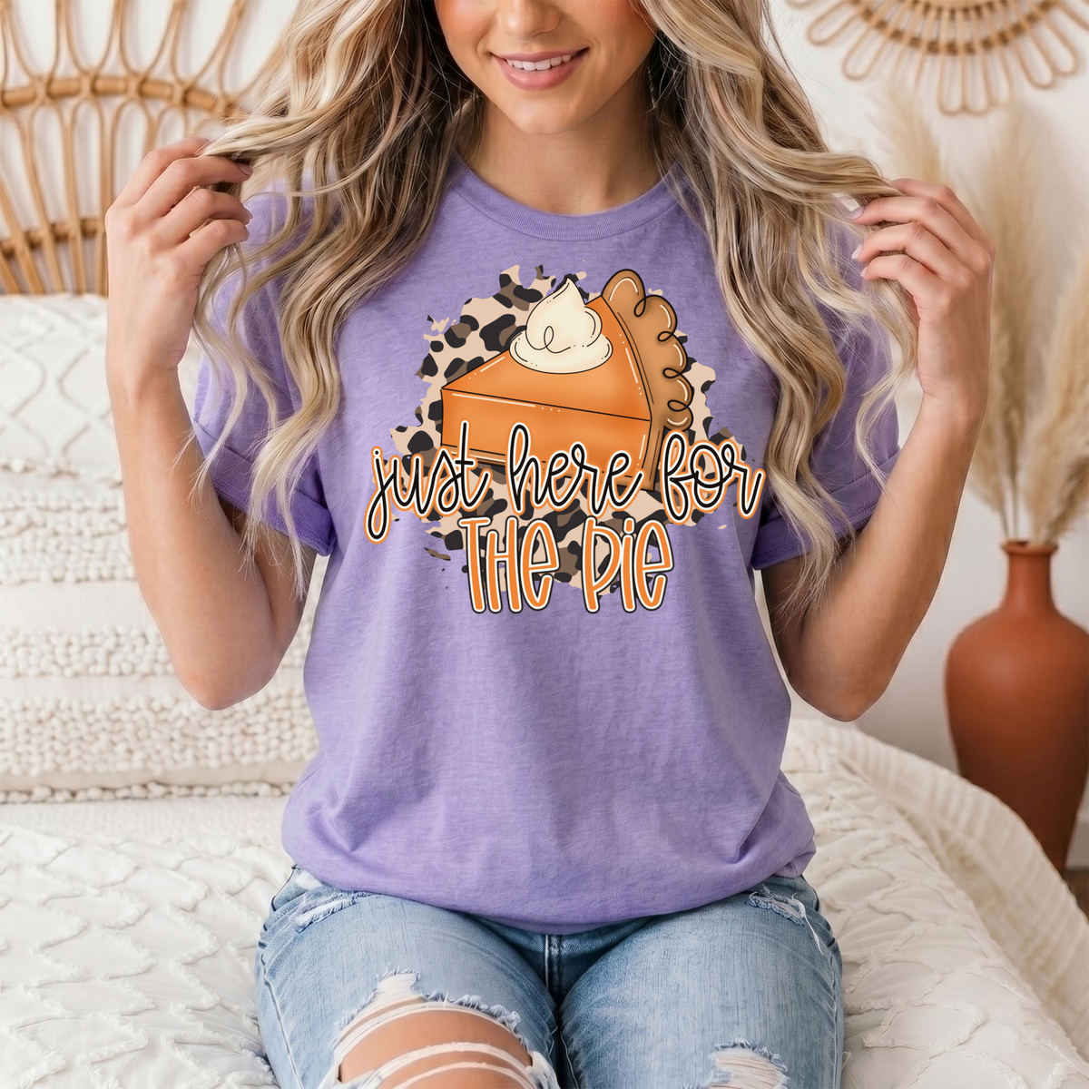 Just Here for the Pie Pumpkin Pie Graphic Tee