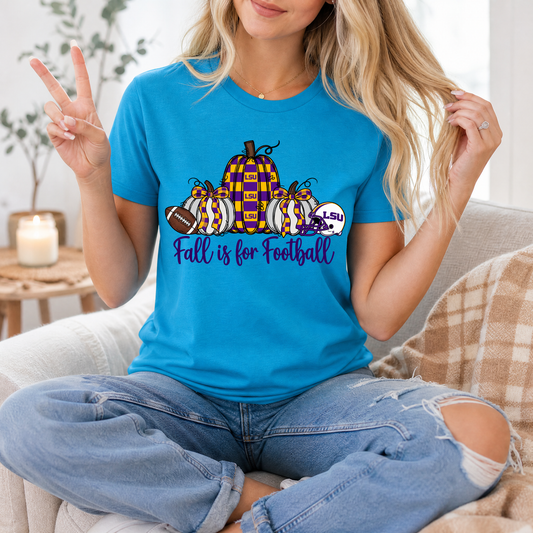 Fall Is For Football - Louisiana Premium Graphic Tee