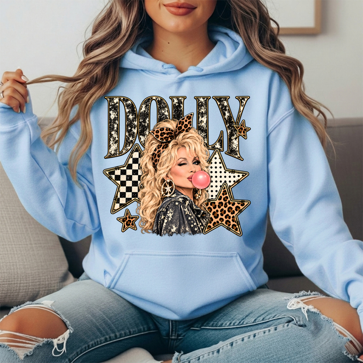 Dolly Bubblegum & Leopard Stars Graphic Hoodie