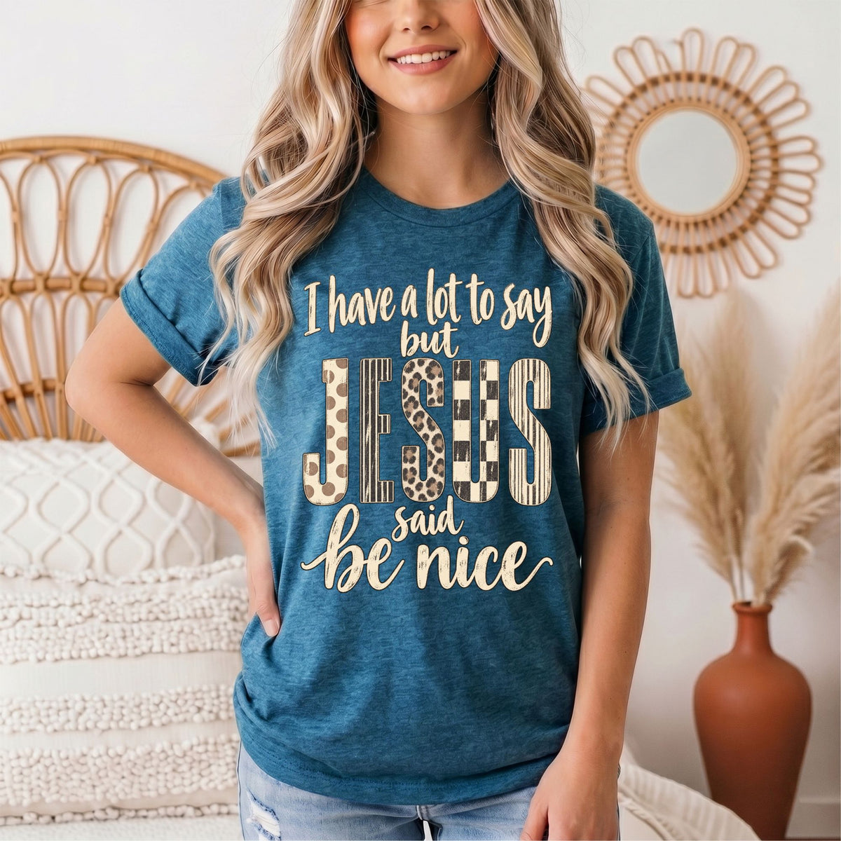 I Have a Lot to Say, but Jesus Says No Christian Graphic Tee