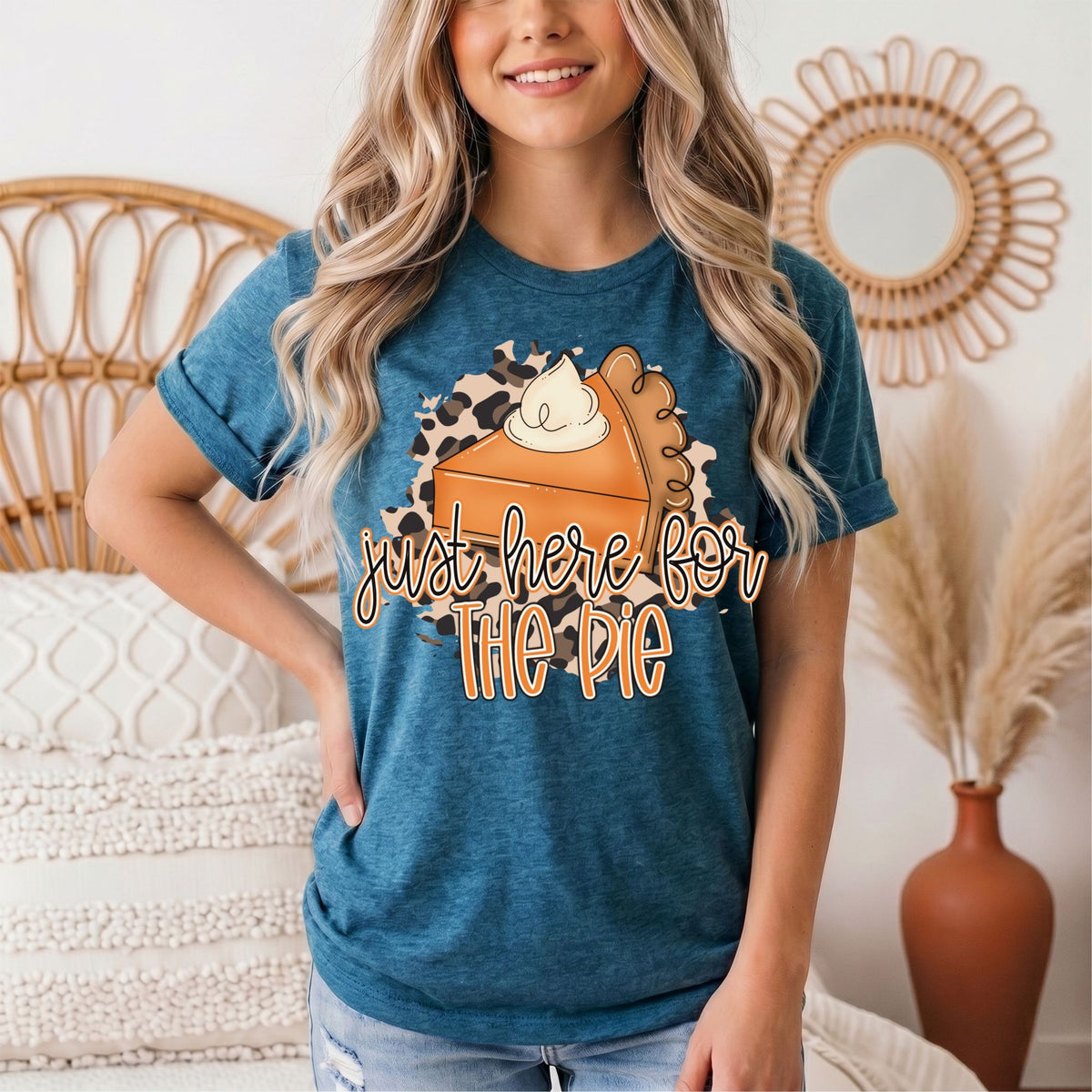 Just Here for the Pie Thanksgiving Graphic Tee