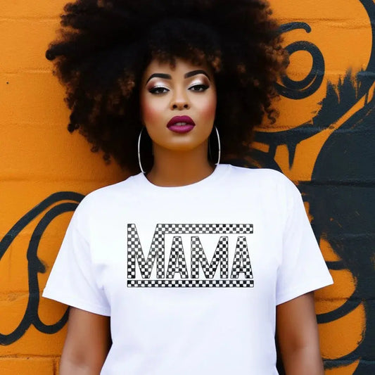 Checkered Mama Graphic T-Shirt K's Krafty Barn