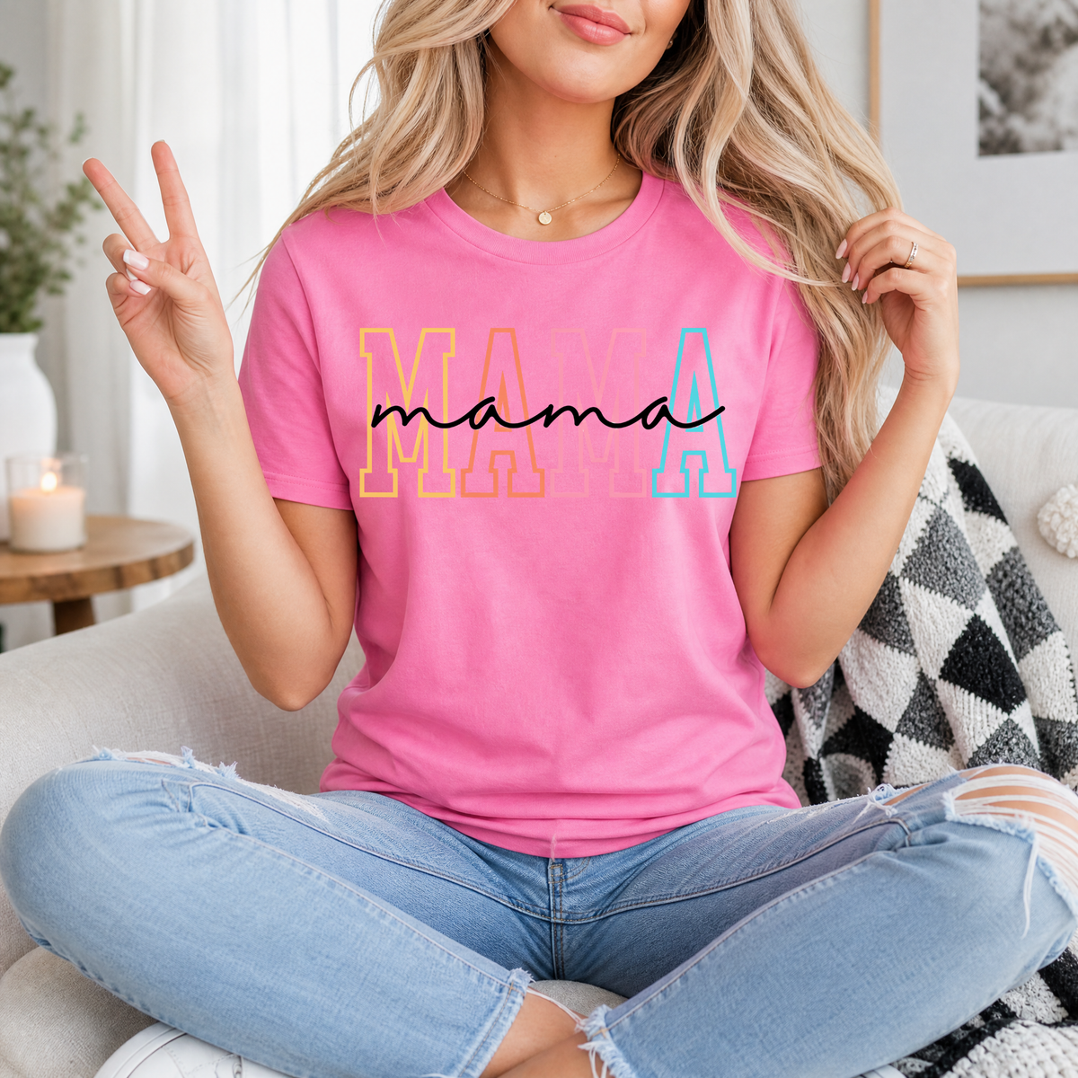 Neon Mama Outline & Script Graphic Tee