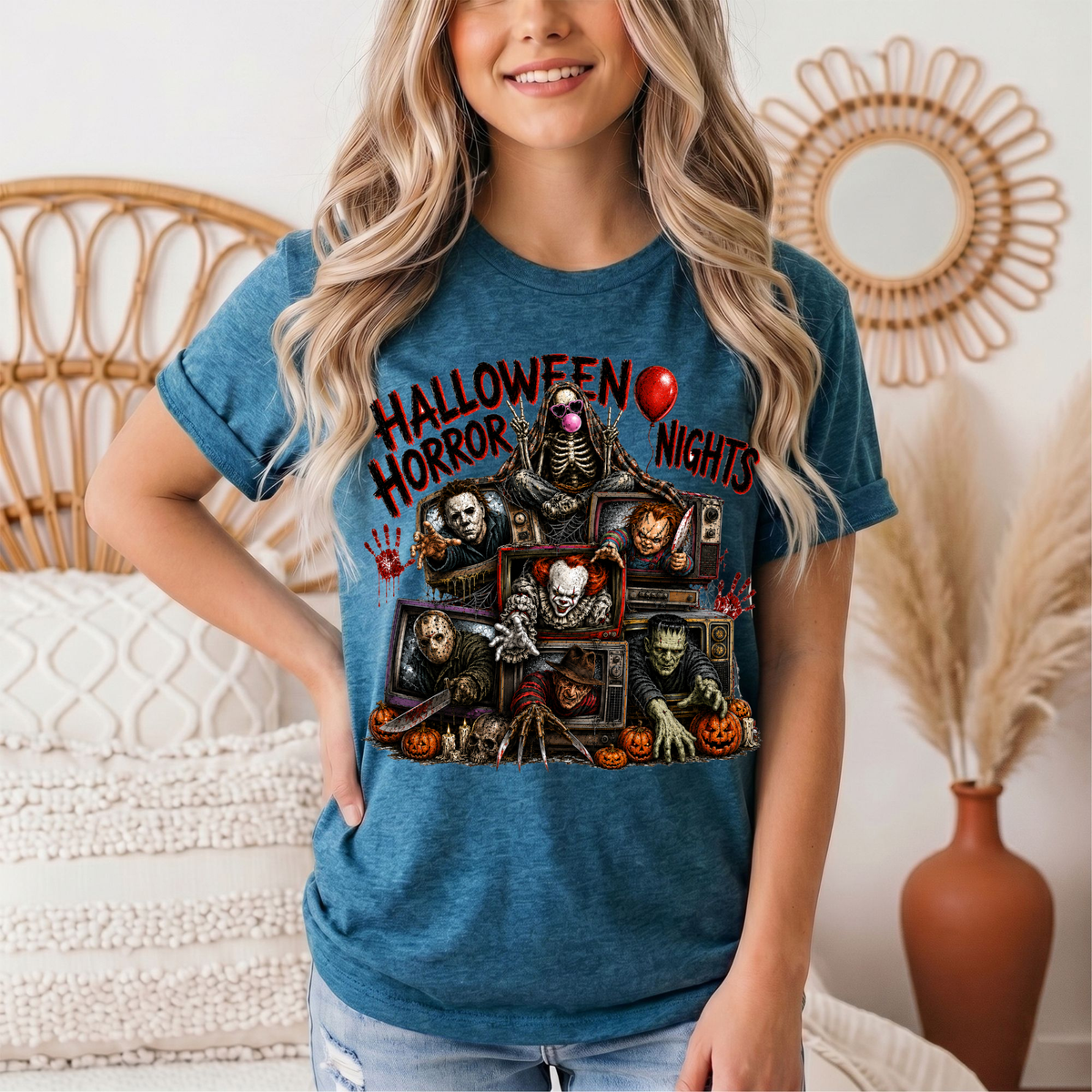 Halloween Horror Nights Vintage TV Graphic Tee