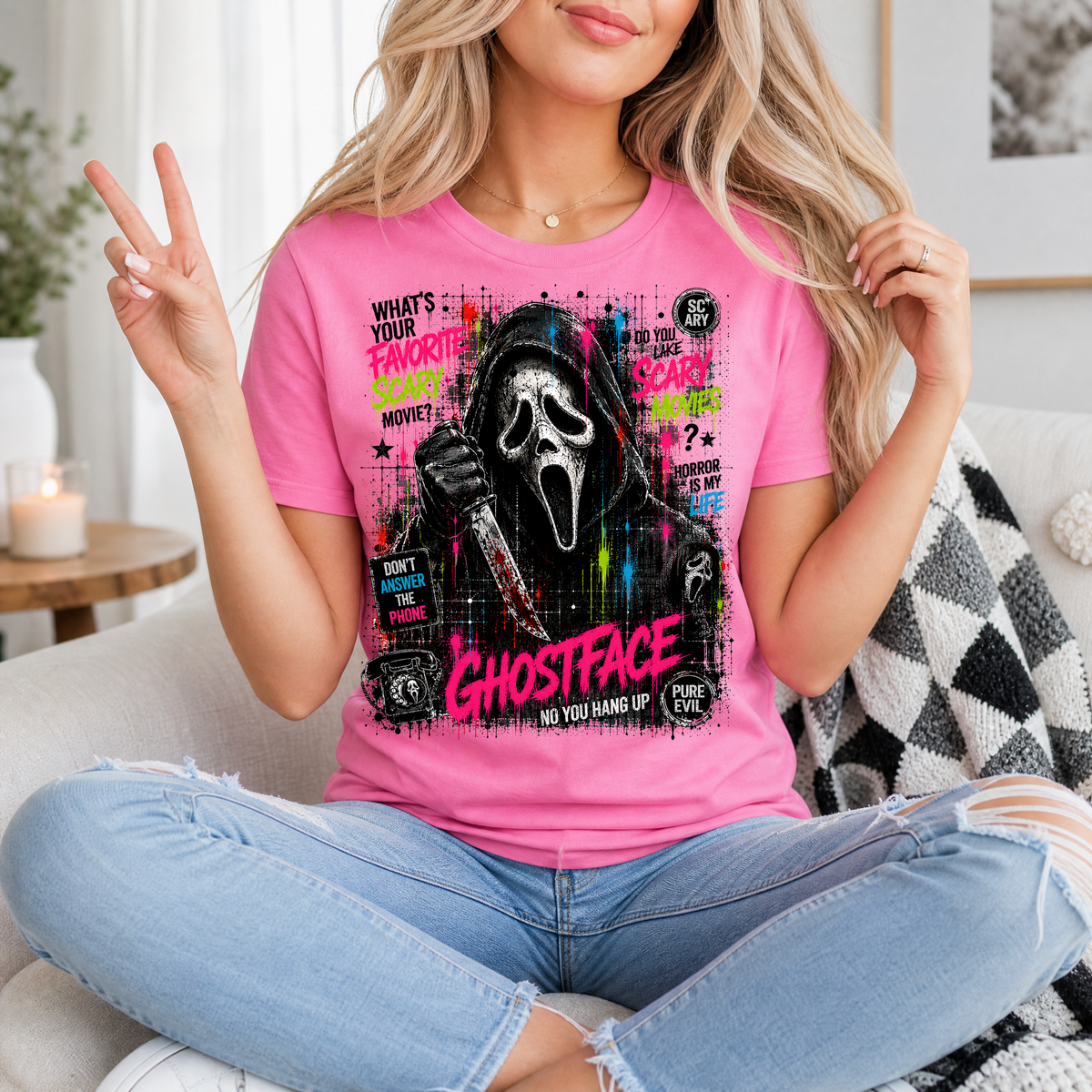 Ghostface Scary Movie Premium Graphic Tee