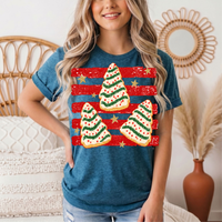 Christmas Tree Snack Cake Graphic Tee