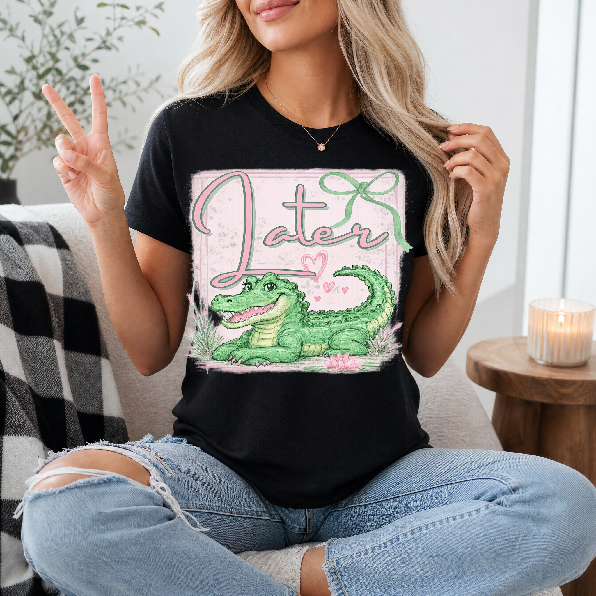 Precious Later Gator Girly Premium Graphic Tee