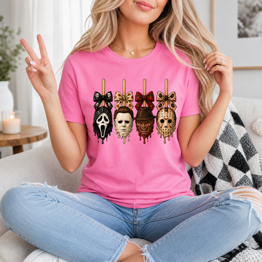 Horror on Sticks Halloween Bow Graphic Tee