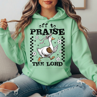 Off to Praise the Lord Goose Graphic Hoodie