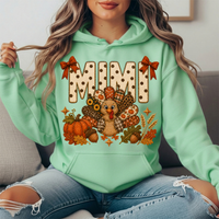 Mimi Thanksgiving Turkey & Rust Bows Graphic Hoodie