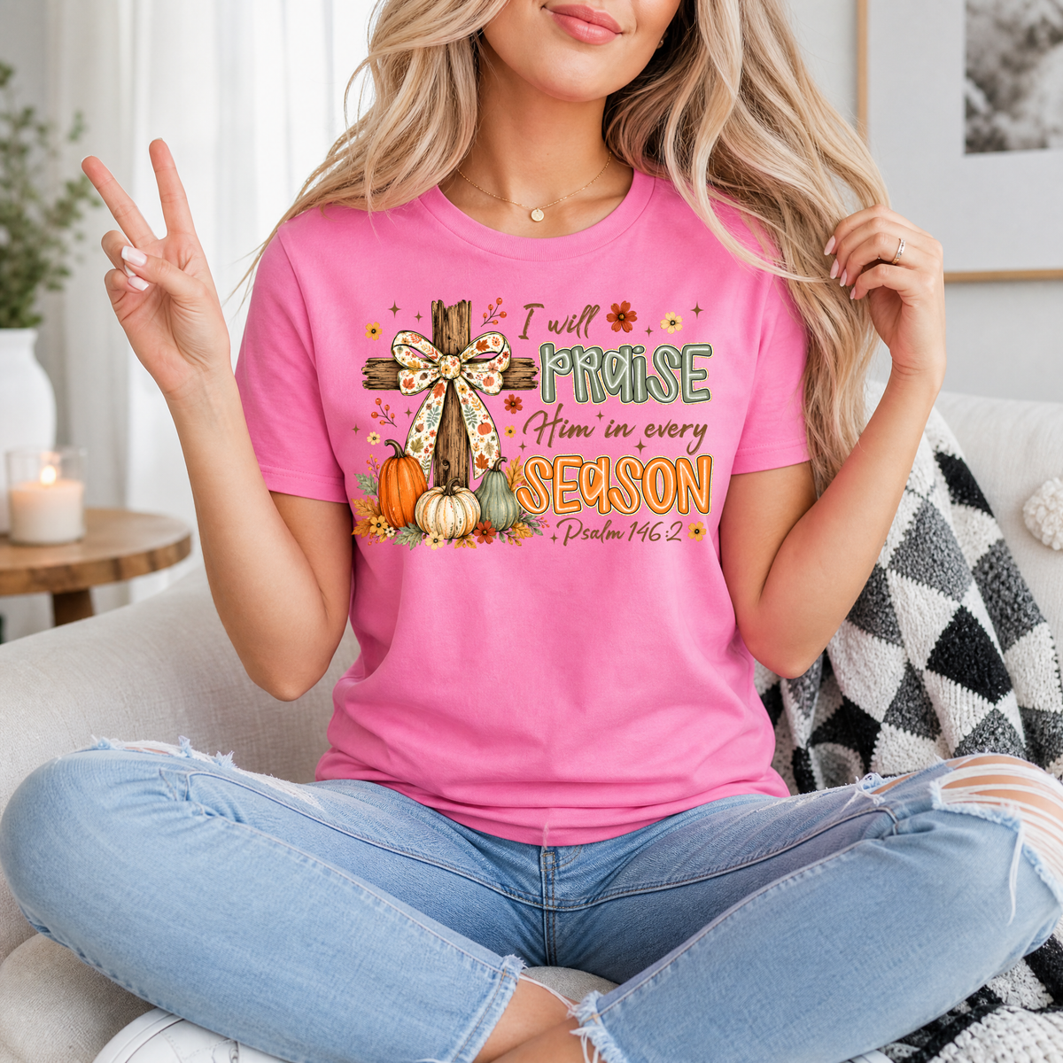 Praise Him in Every Season Premium Graphic Tee