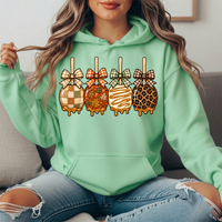 Fall Caramel Apples & Gingham Bows Graphic Hoodie