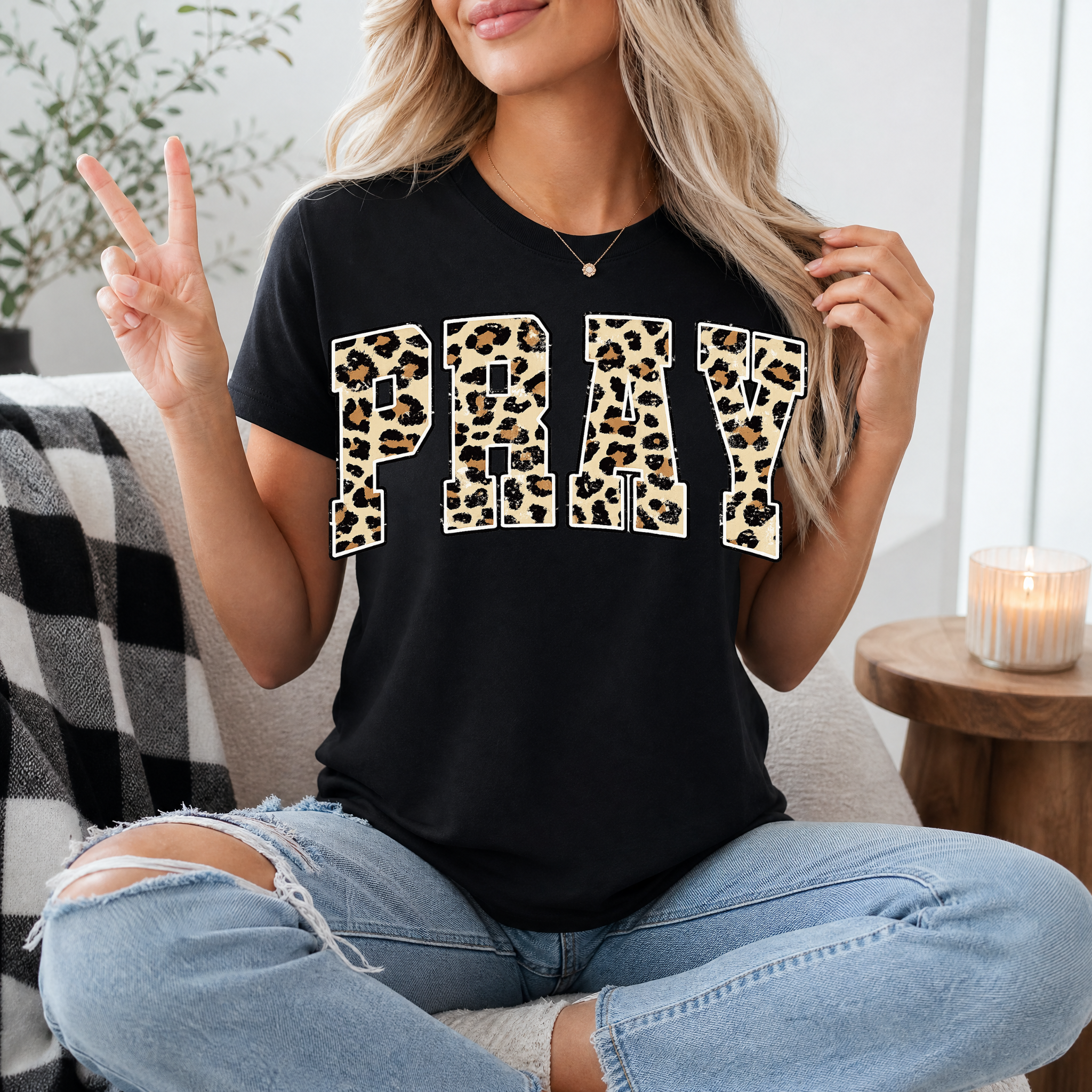 Cheetah PRAY Premium Graphic Tee
