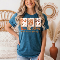 Fall for Jesus He Never Leaves Christian Graphic Tee