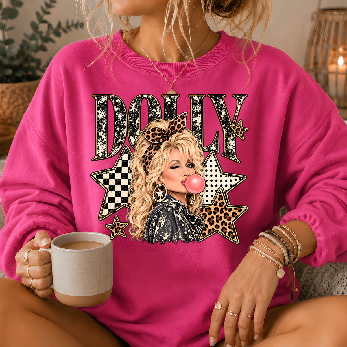 Dolly Bubblegum & Stars Crewneck Sweatshirt