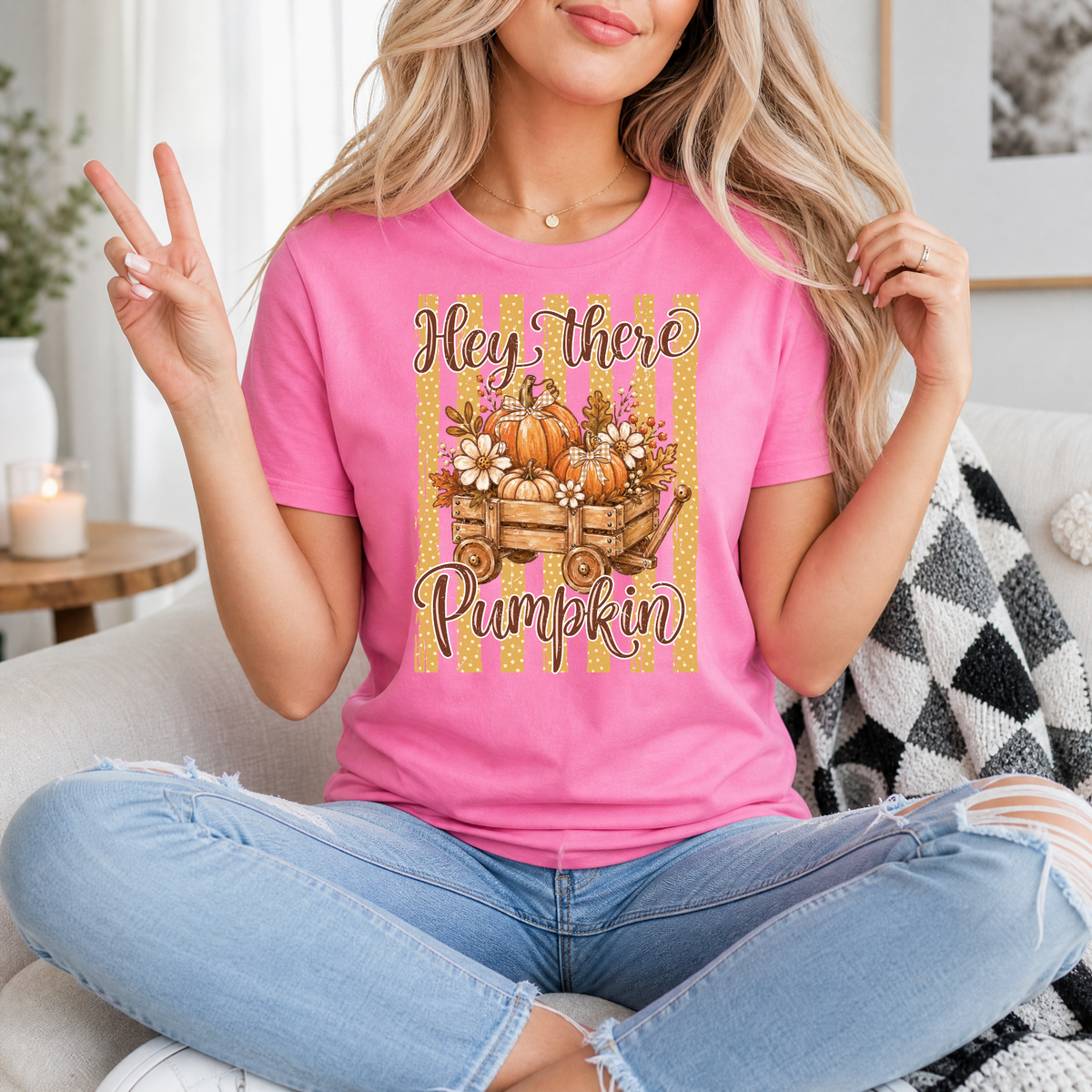 Hey There Pumpkin Cart Premium Graphic Tee