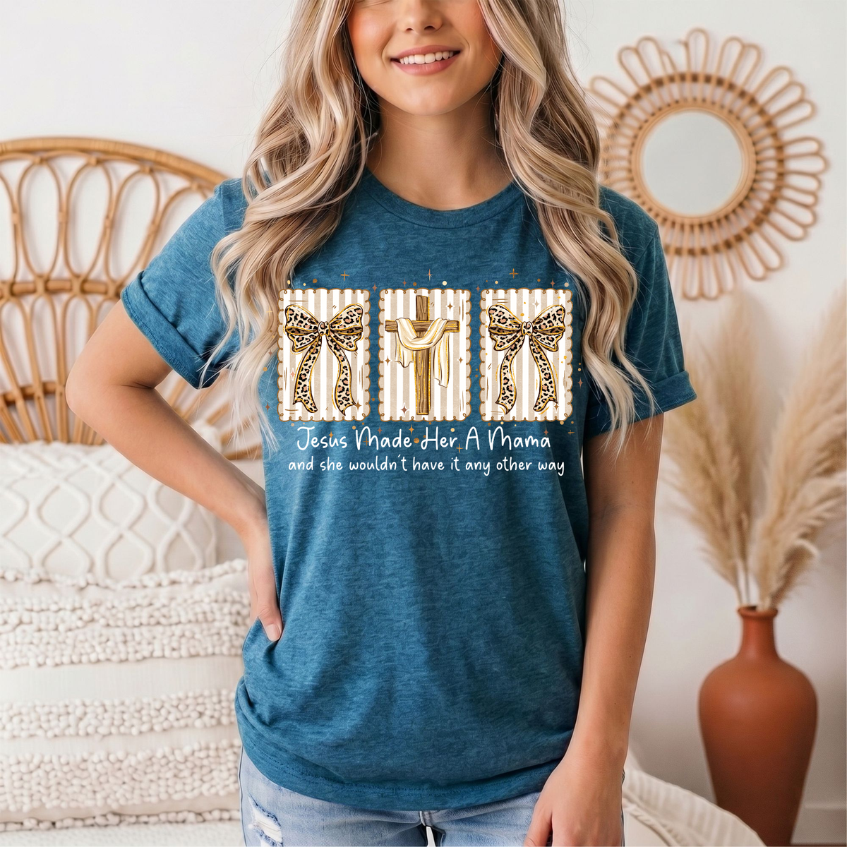 Jesus Made Her a Mama Christian Graphic Tee