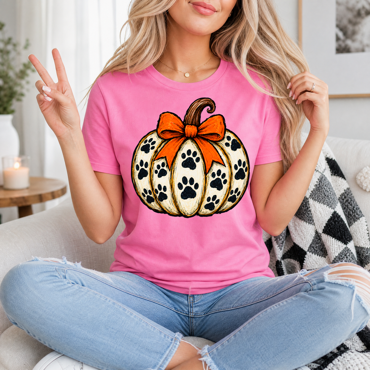 Paw Pumpkin Premium Graphic Tee