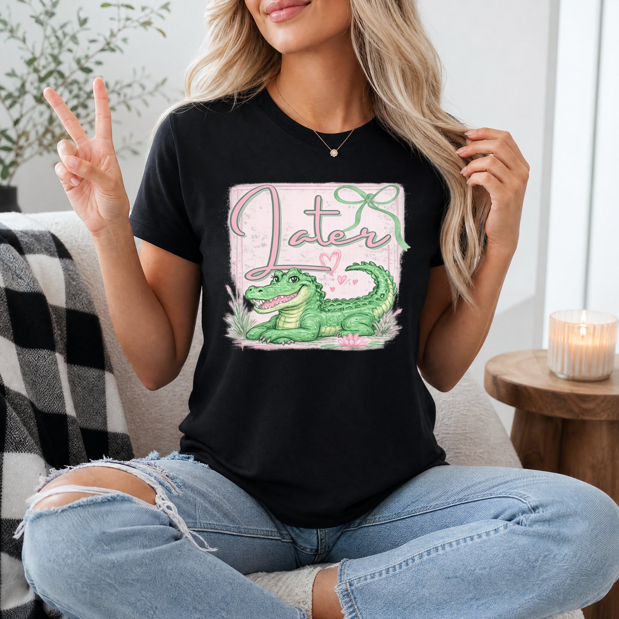 Precious Later Gator Girly Premium Graphic Tee