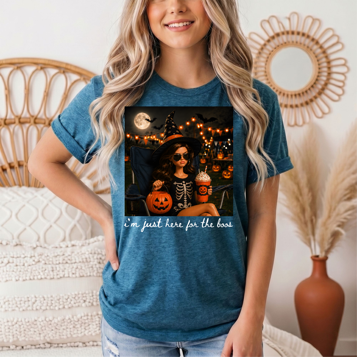 I'm Just Here for the Boos Halloween Graphic Tee