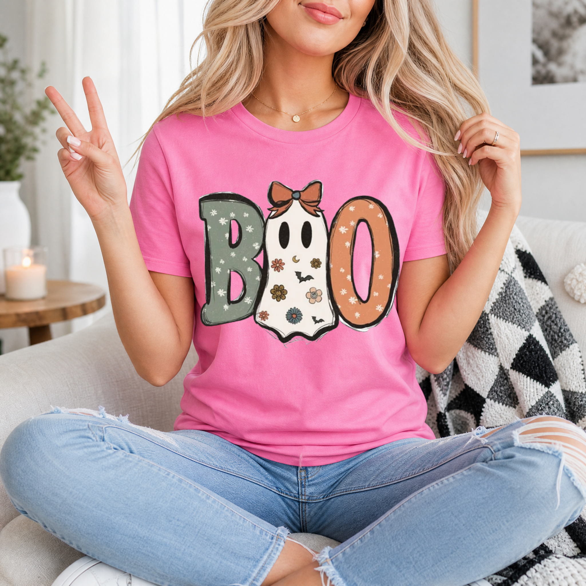 Boo Bow Ghost Premium Graphic Tee