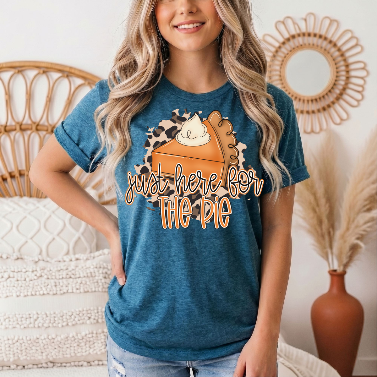 Just Here for the Pie Pumpkin Pie Graphic Tee