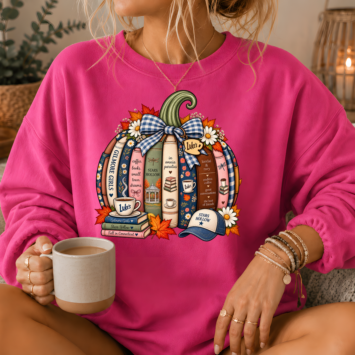 Gilmore Girls Inspired Bookish Pumpkin Crewneck Sweatshirt
