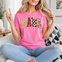 Fall Mama Floral, Checkerboard & Pumpkin Graphic Tee