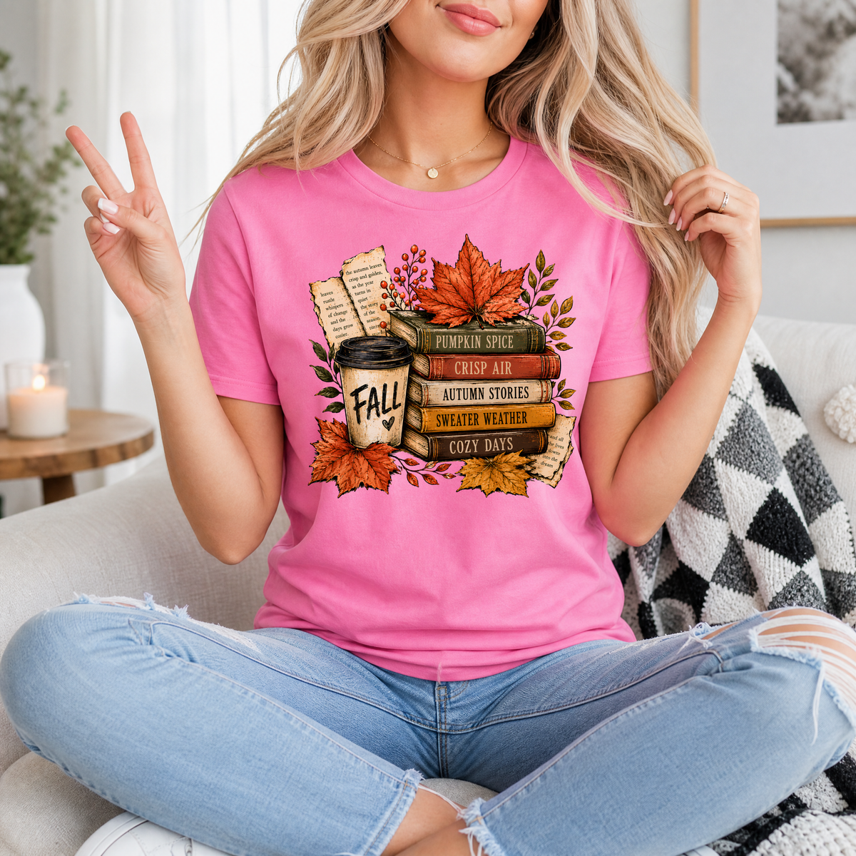 Fall & Bookish Cozy Premium Graphic Tee