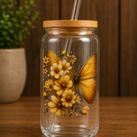 Floral Butterfly Decal #1583