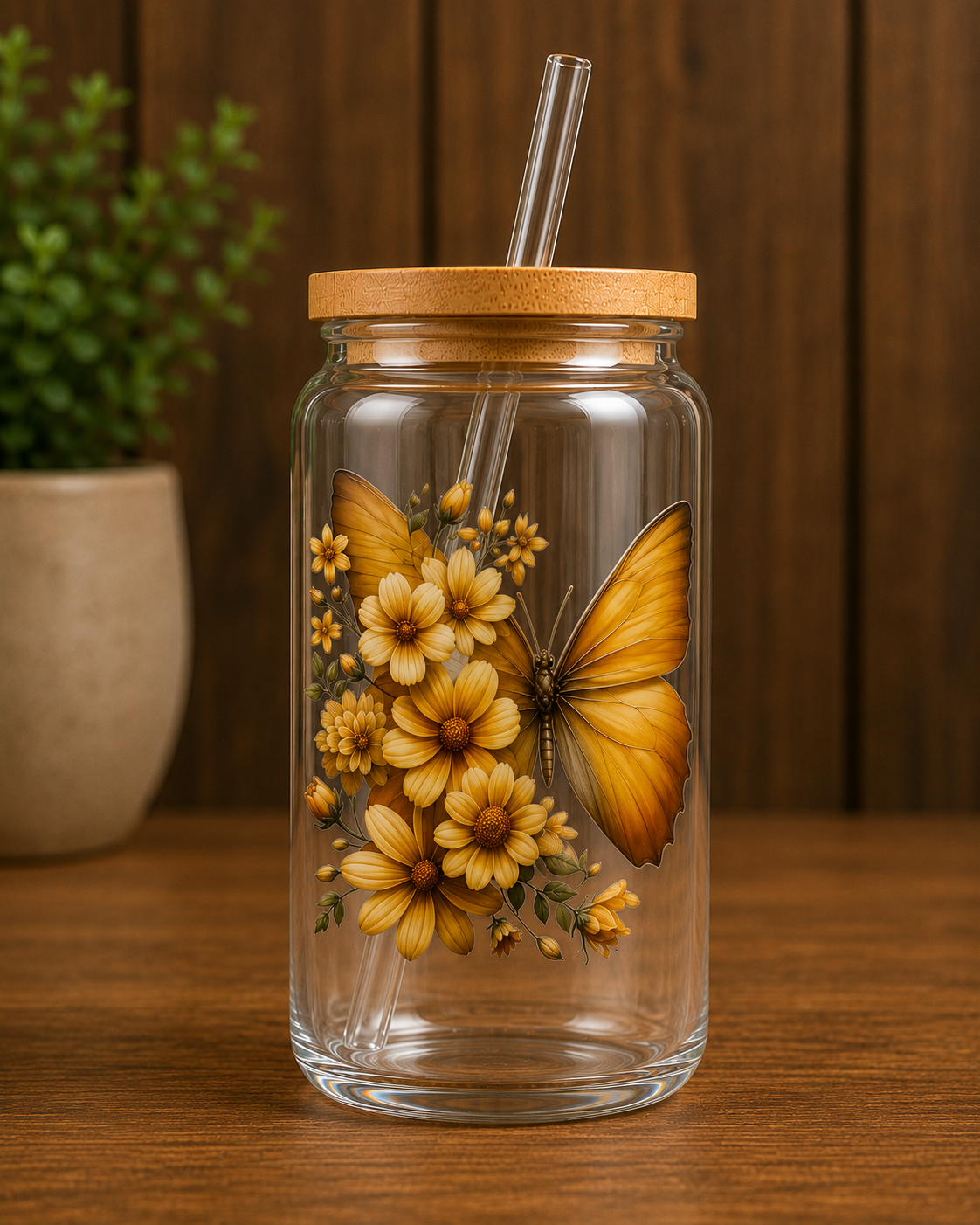 Floral Butterfly Decal #1583