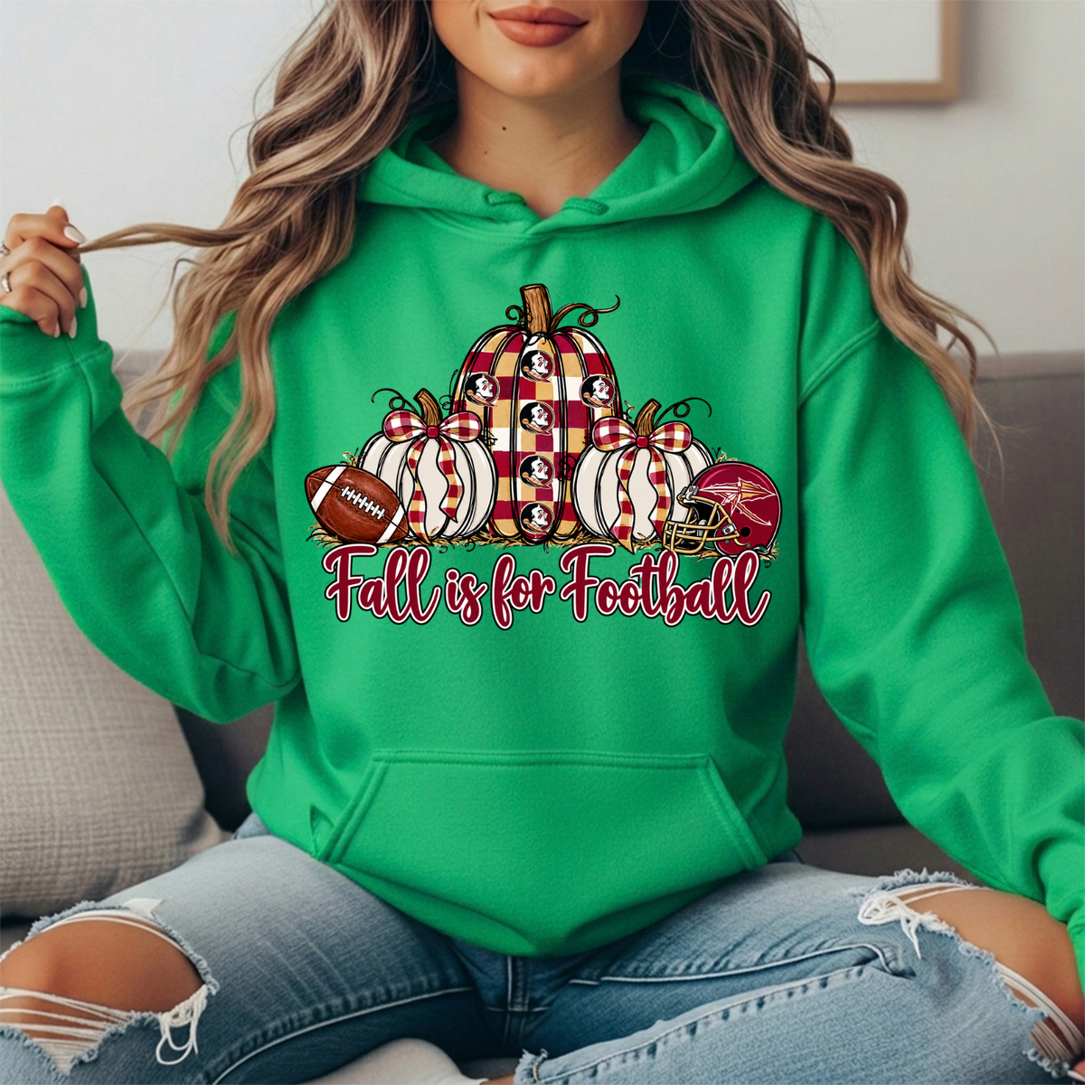 Florida State Fall Is for Football Pumpkin Graphic Hoodie