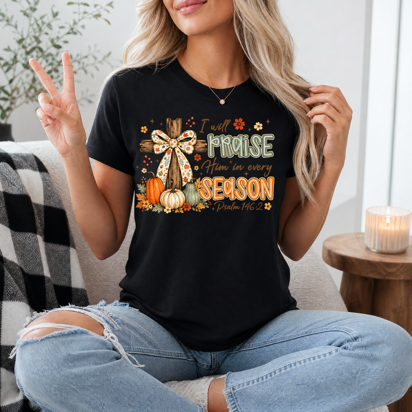 Praise Him in Every Season Premium Graphic Tee