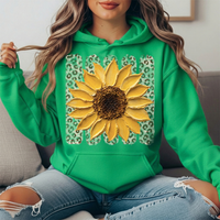 Sunflower Leopard Stripe Graphic Hoodie