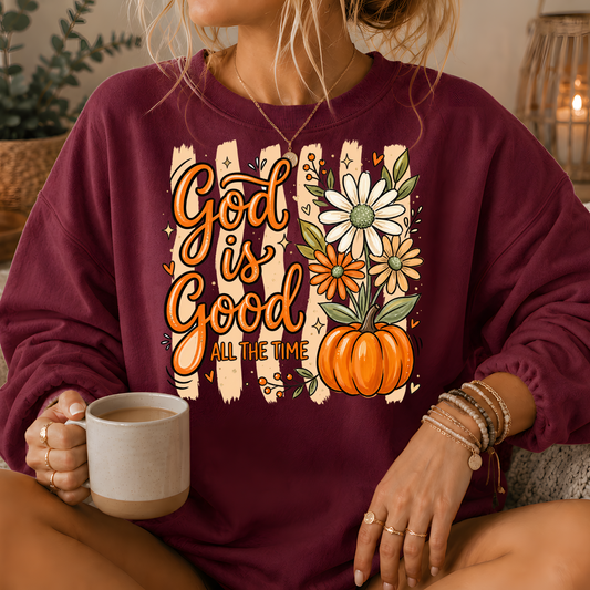 God Is Good Pumpkin Premium Crewneck Sweatshirt