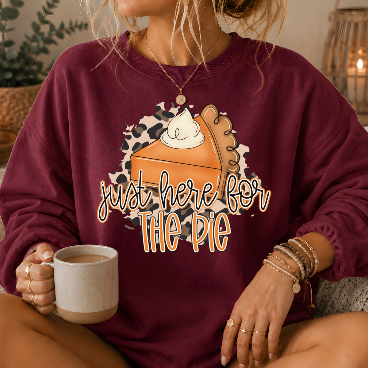 Just Here for the Pie Crewneck Sweatshirt